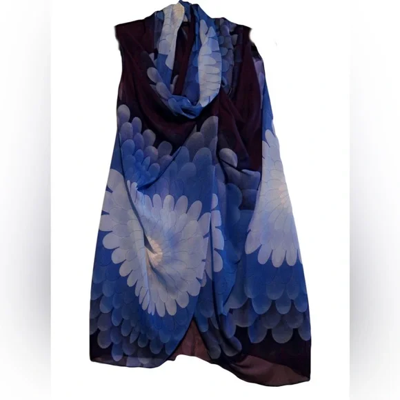 *Host Pick* Scarf Vest - Flower Power - Sapphire Blue & Purple Ombré - Picture 2 of 2